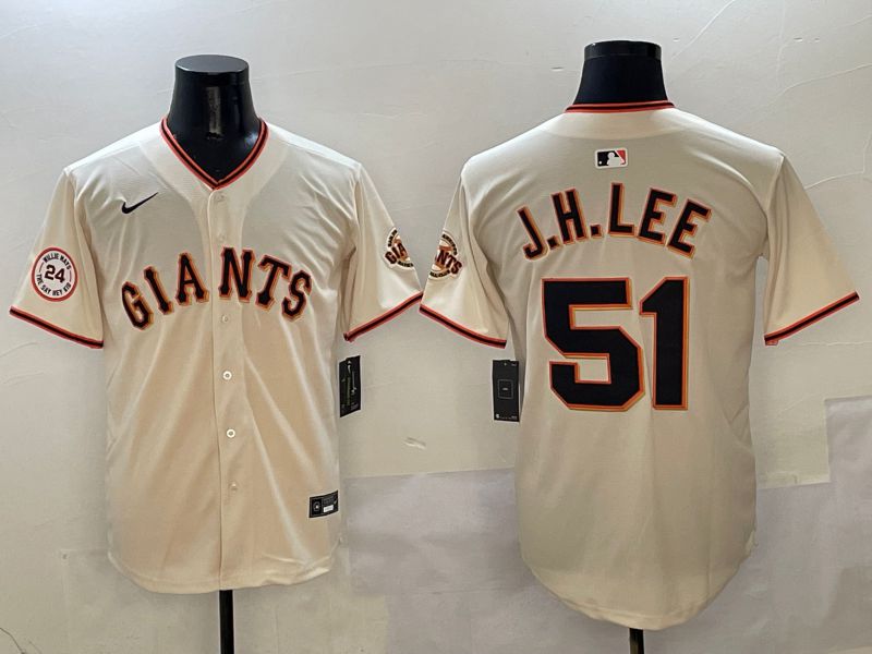 Men San Francisco Giants #51 J.H.Lee Cream Game Nike 2025 MLB Jersey style 7->washington commanders->NFL Jersey